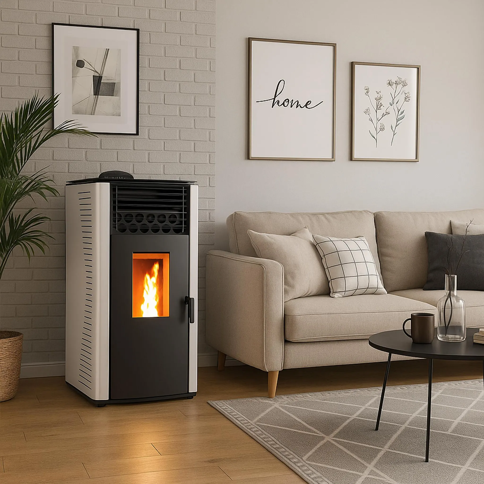 Stufa a pellet ad aria Anita 12 kW Sannover White