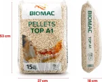 PELLETS DI LEGNO TOP ENPLUS A1 IN SACCHI DA 15 KG / PALLET DA 1050 KG (70 SACCHI DA 15 KG)