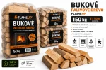 LEGNA DA ARDERE DI FAGGIO FLAMEUP – 150 KG (3 × 50 KG) – TRONCHI LUNGHI 25 CM – ADATTA PER STUFE, CAMINETTI, BRACIERI DA ESTERNO E BARBECUE